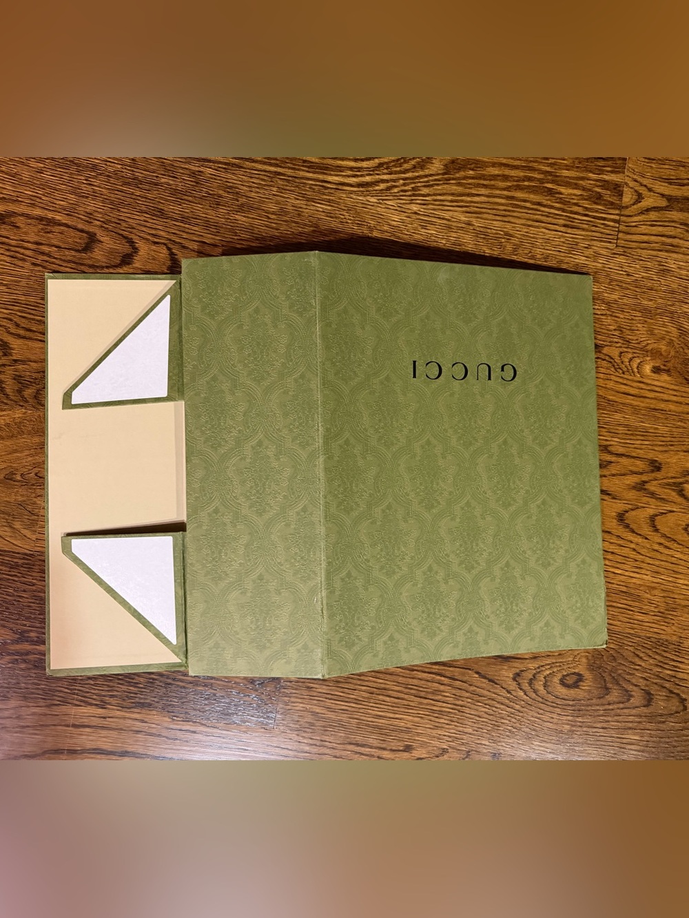 Gucci Olive Green Patterned Storage Box with Ribbon